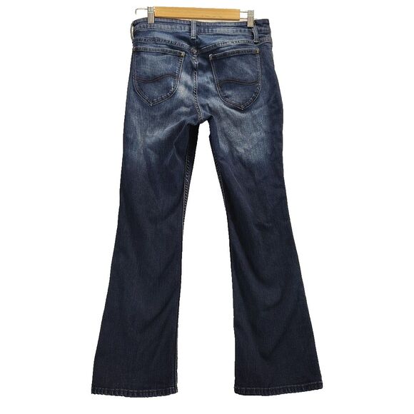 Riders by Lee Women Midrise Bootcut Jeans Size 10 Petite Dark Blue Denim Stretch - Picture 8 of 11